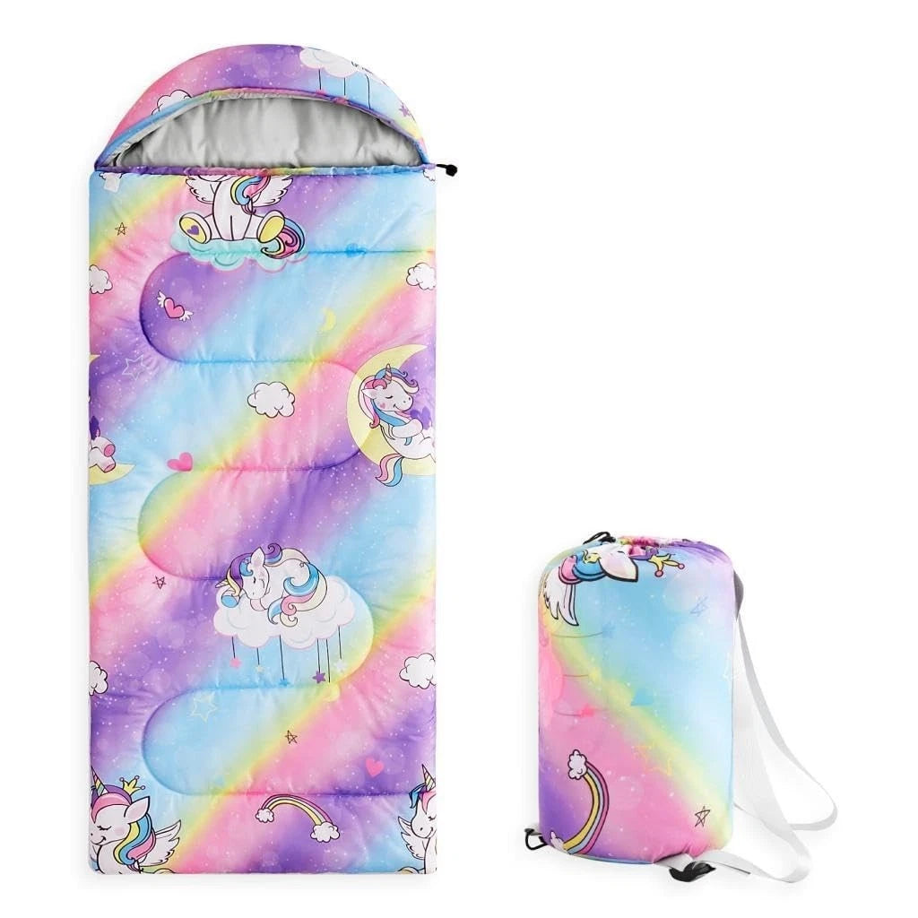 Kids Unicorn Sleeping Bag - Lightweight, Compact for 3 Seasons Camping
