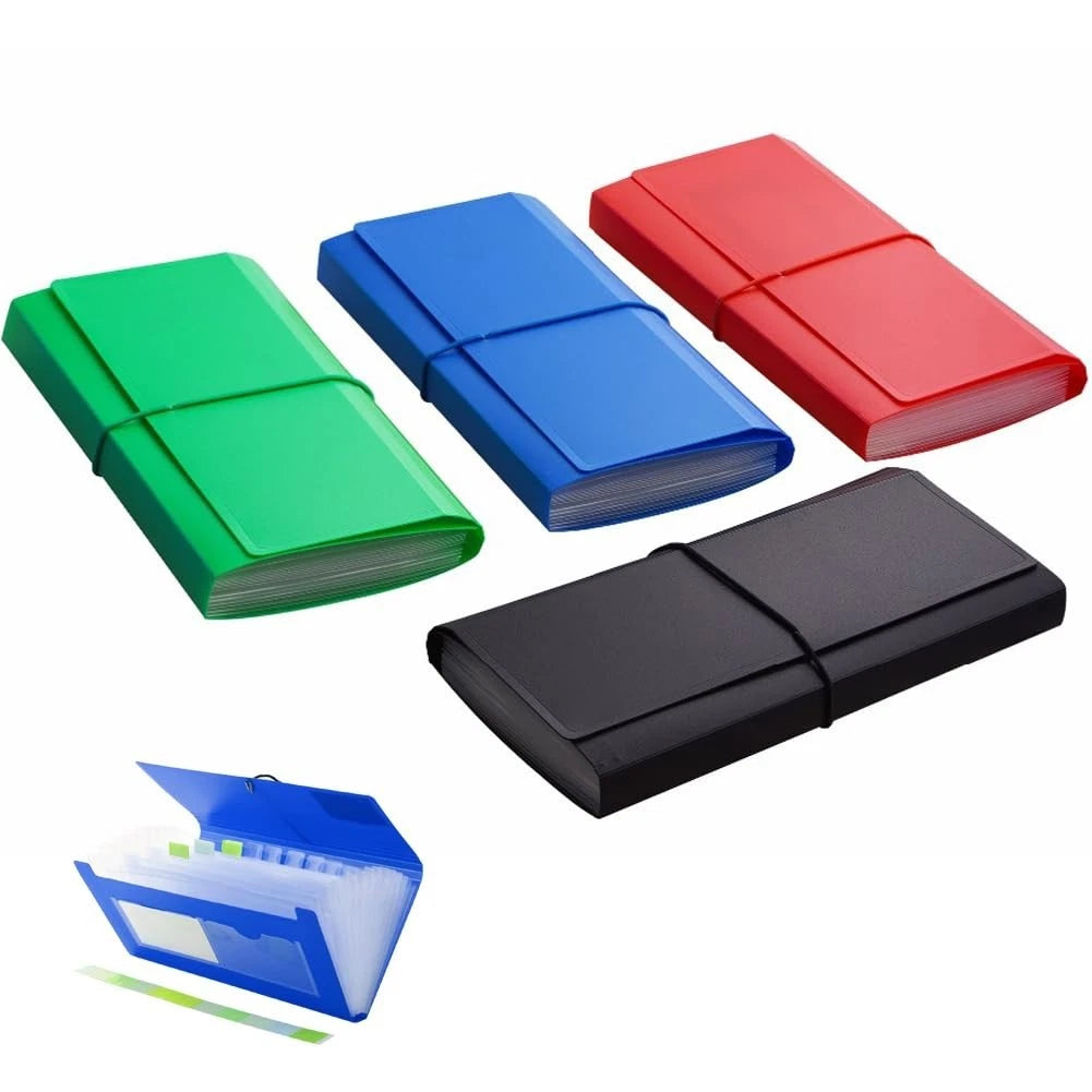 4 Pack 13 Pockets Receipt Organizer,Small Expanding File Foder for