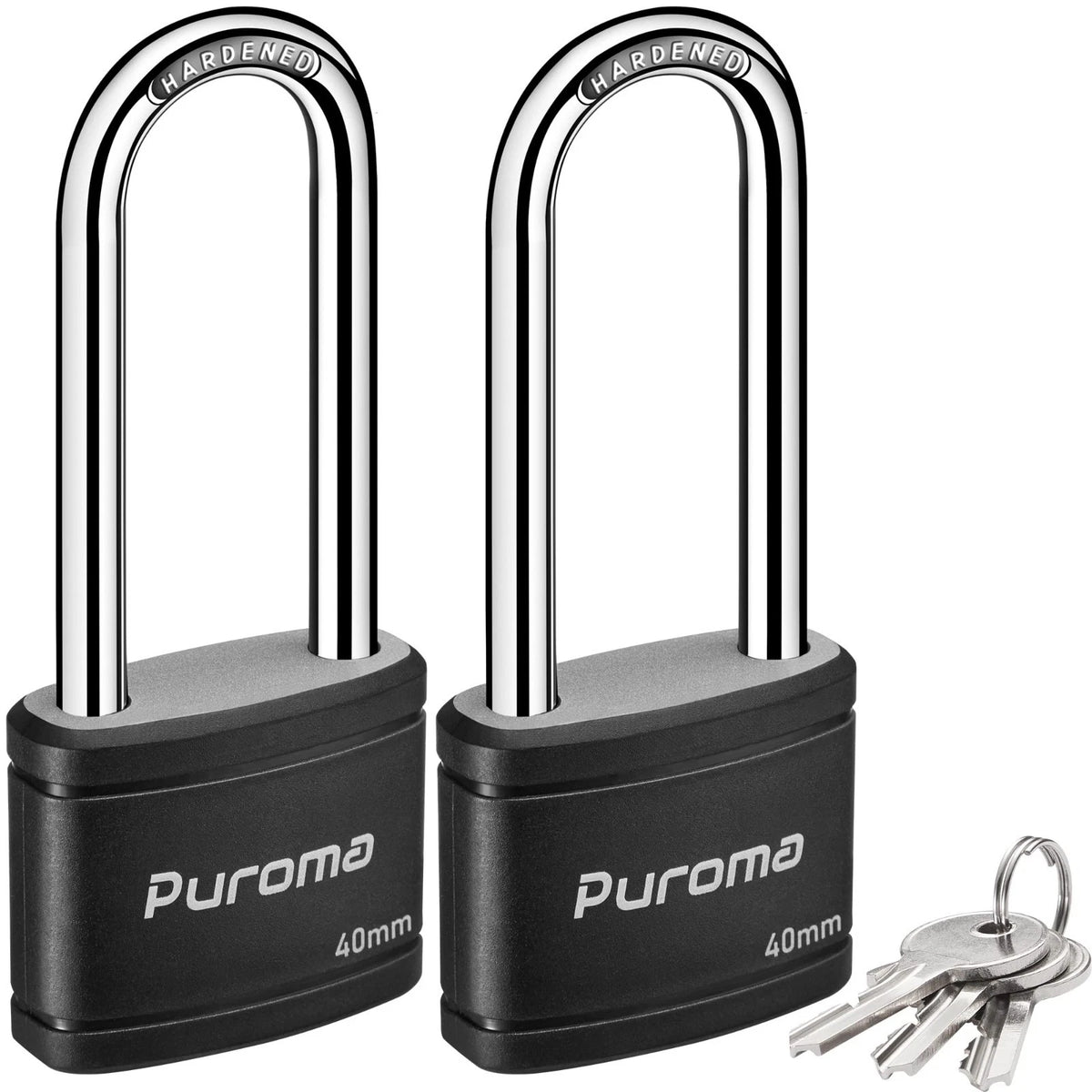 2 Pack Keyed Padlock with 3 Keys, 2.5 Inch Locker Lock 40mm Heavy-Duty Locks