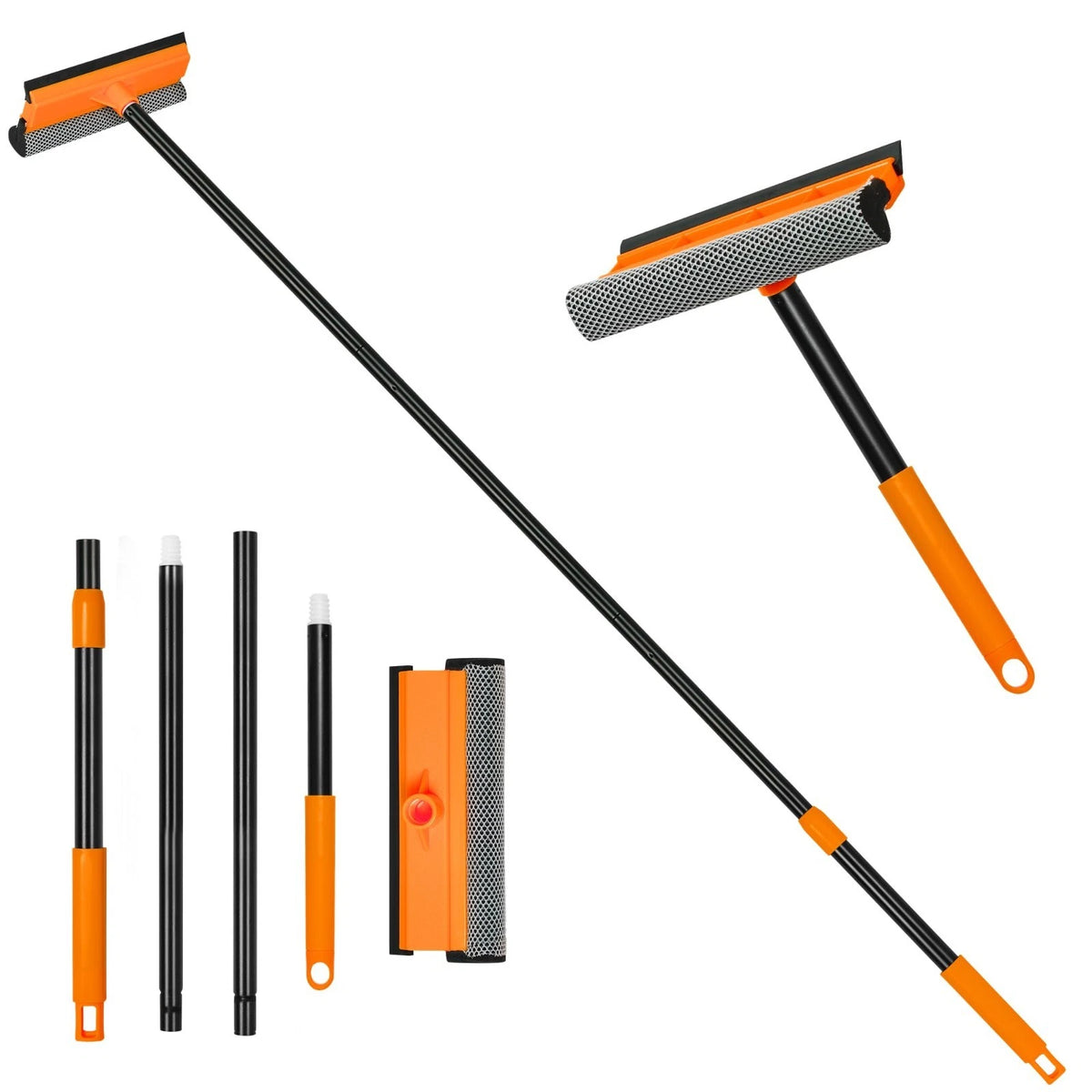 Window Squeegee for Home Cleaning 2-In-1 Car Windshield Washer Kitwith Extension