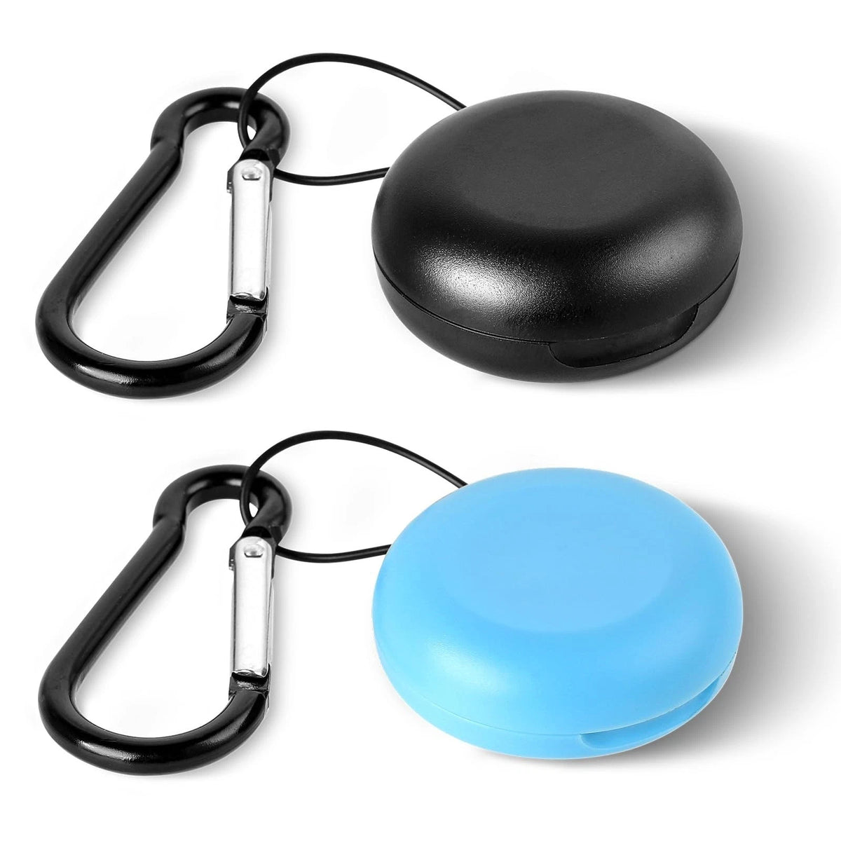 2pcs Earplug Cases, Round Potable Ear Plug Holder with Keychains, Potable Min...