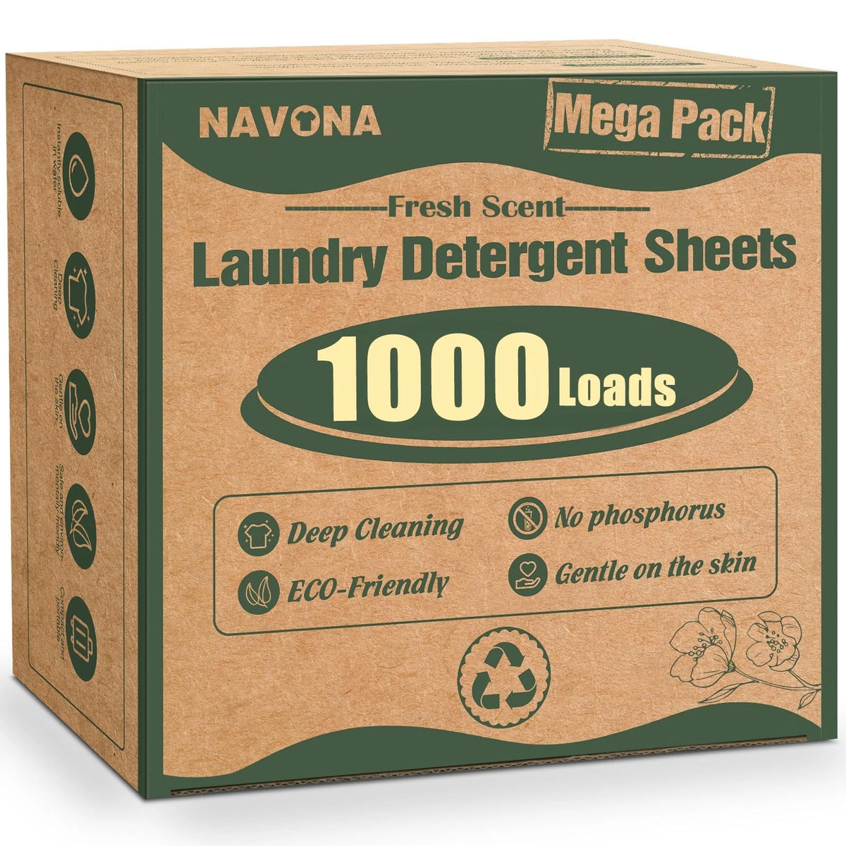 1000 Loads Mega Pack Laundry Detergent Sheets, Eco-Friendly Laundry Sheets, Powe