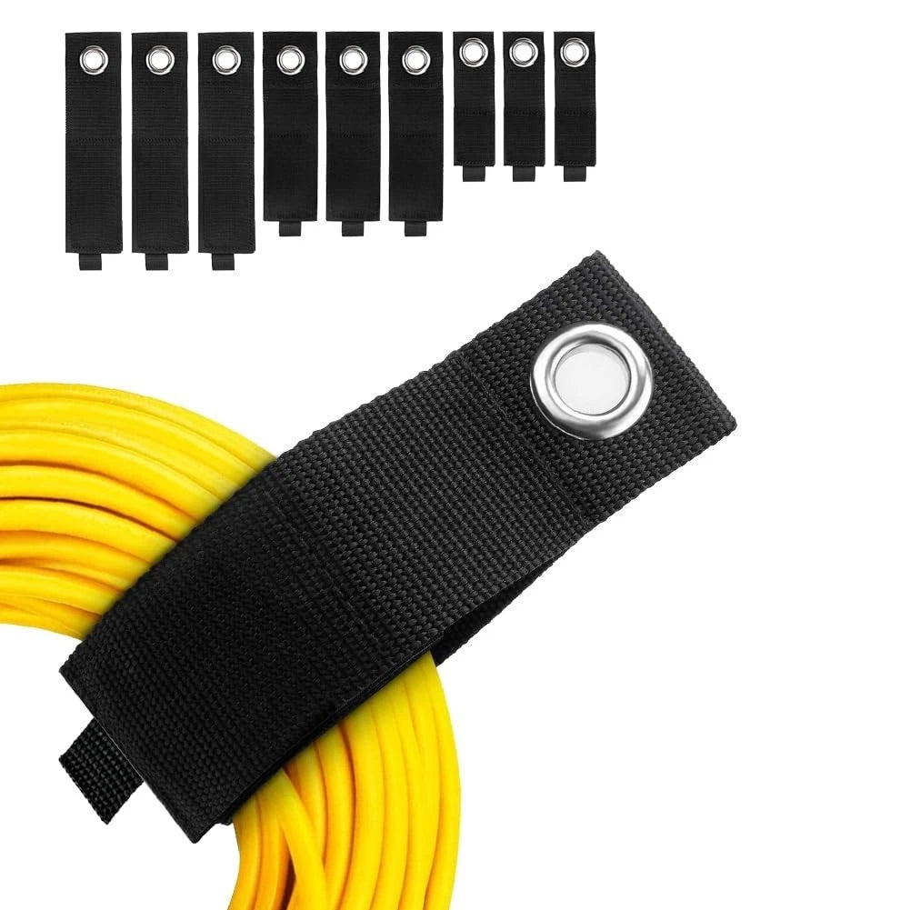 Heavy-Duty Storage Straps - 9 Pack Hook and Loop Hanging Extension Tool Cord Str