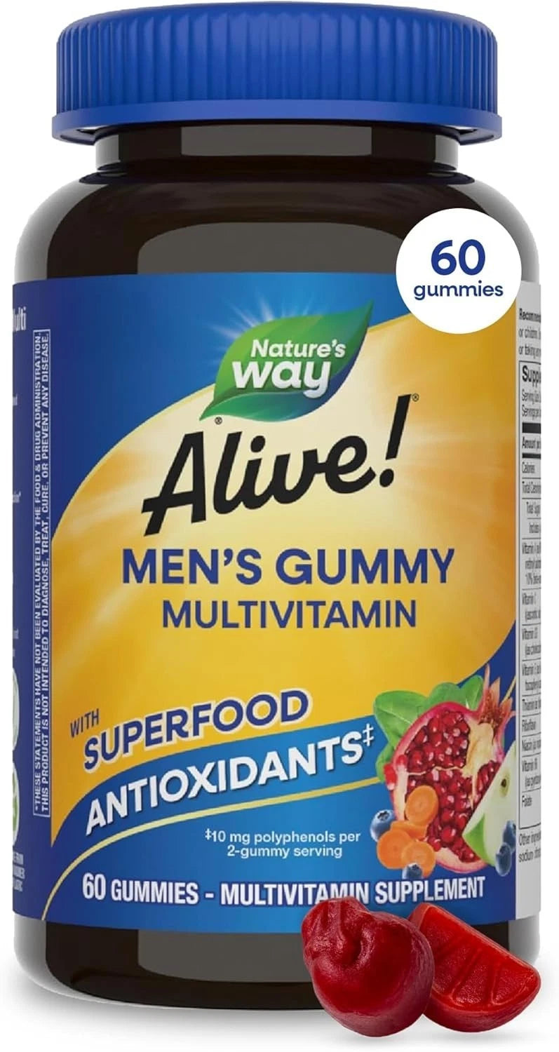 Nature'S Way Alive! Men'S Multivitamin Gummies, Supports Energy Metabolism*, Mus