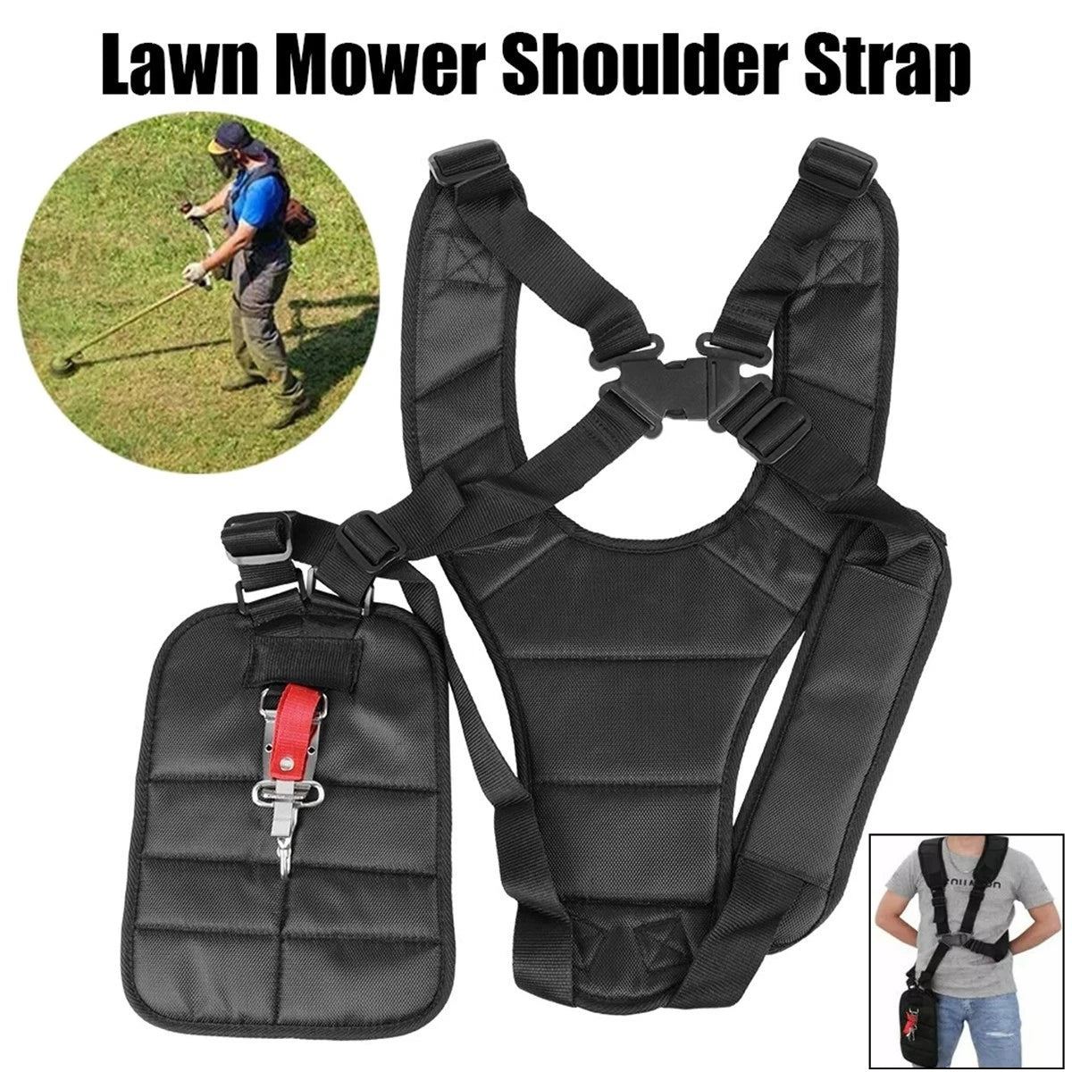 Double Shoulder Strimmer Padded Belt Harness Strap Support Brush Cutter Trimmer