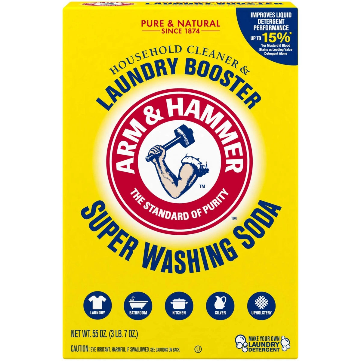 Super Washing Soda Household Cleaner and Laundry Booster, 55 Oz Box