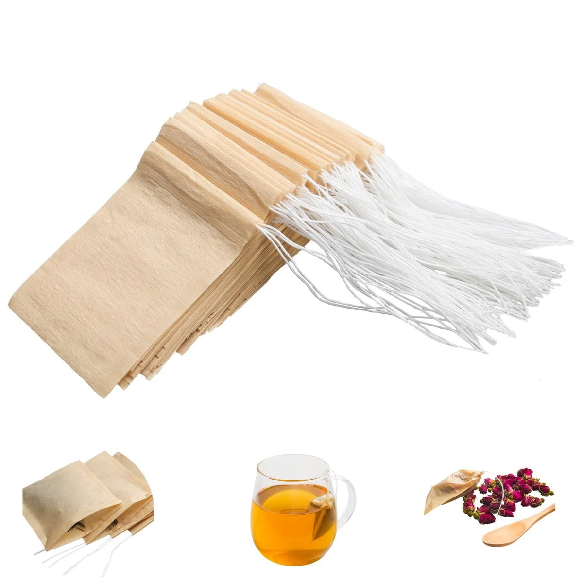 Eketirry 100pcs Disposable Tea Bags for Loose Tea, Small Empty Tea Bag
