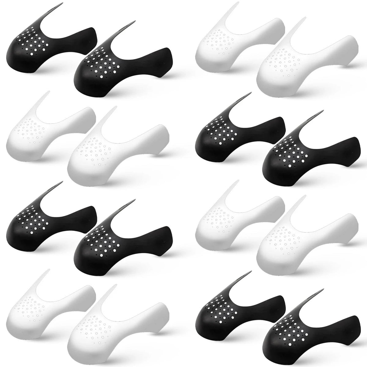 VITKSTAR 8 pairs Shoe Toe Crease Protector Men's US Size 7-13, Black&white