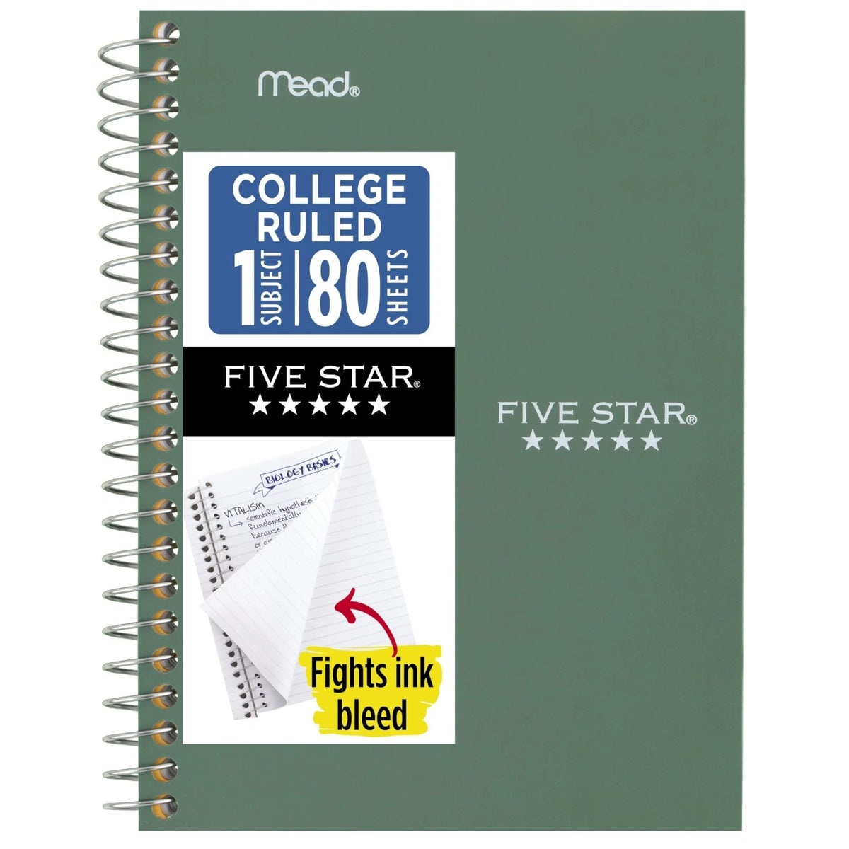 Spiral Notebook, 1 Subject, College Ruled Paper, 4-3/8