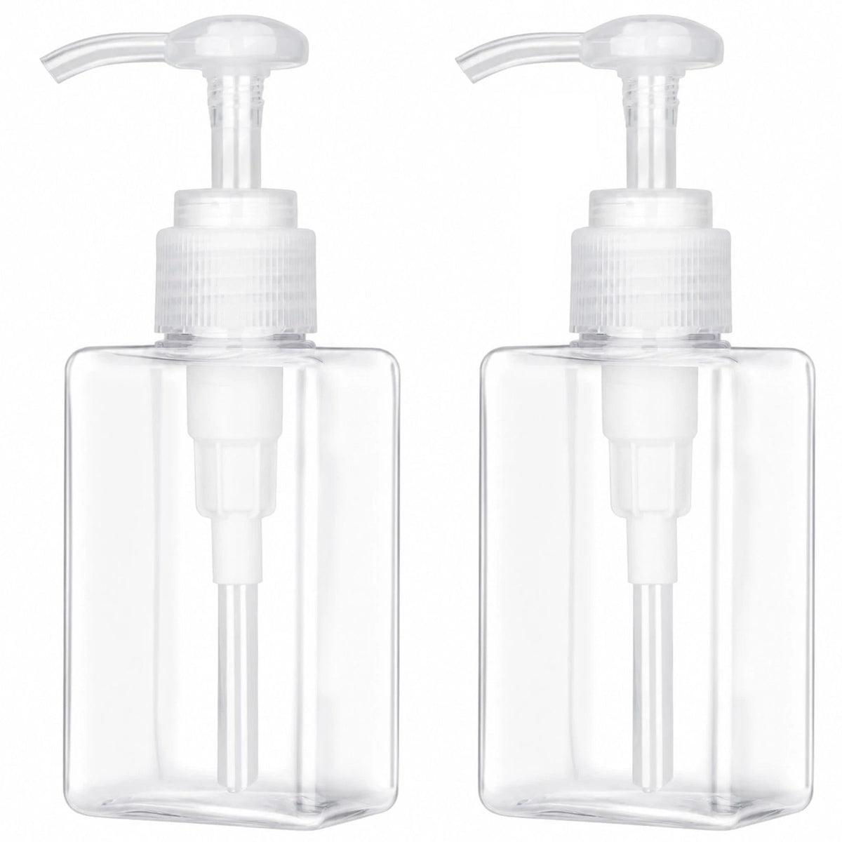 100ml (3.4oz) Pump Bottle Dispenser Jansburg 2 Pack Refillable Flat Square Plast
