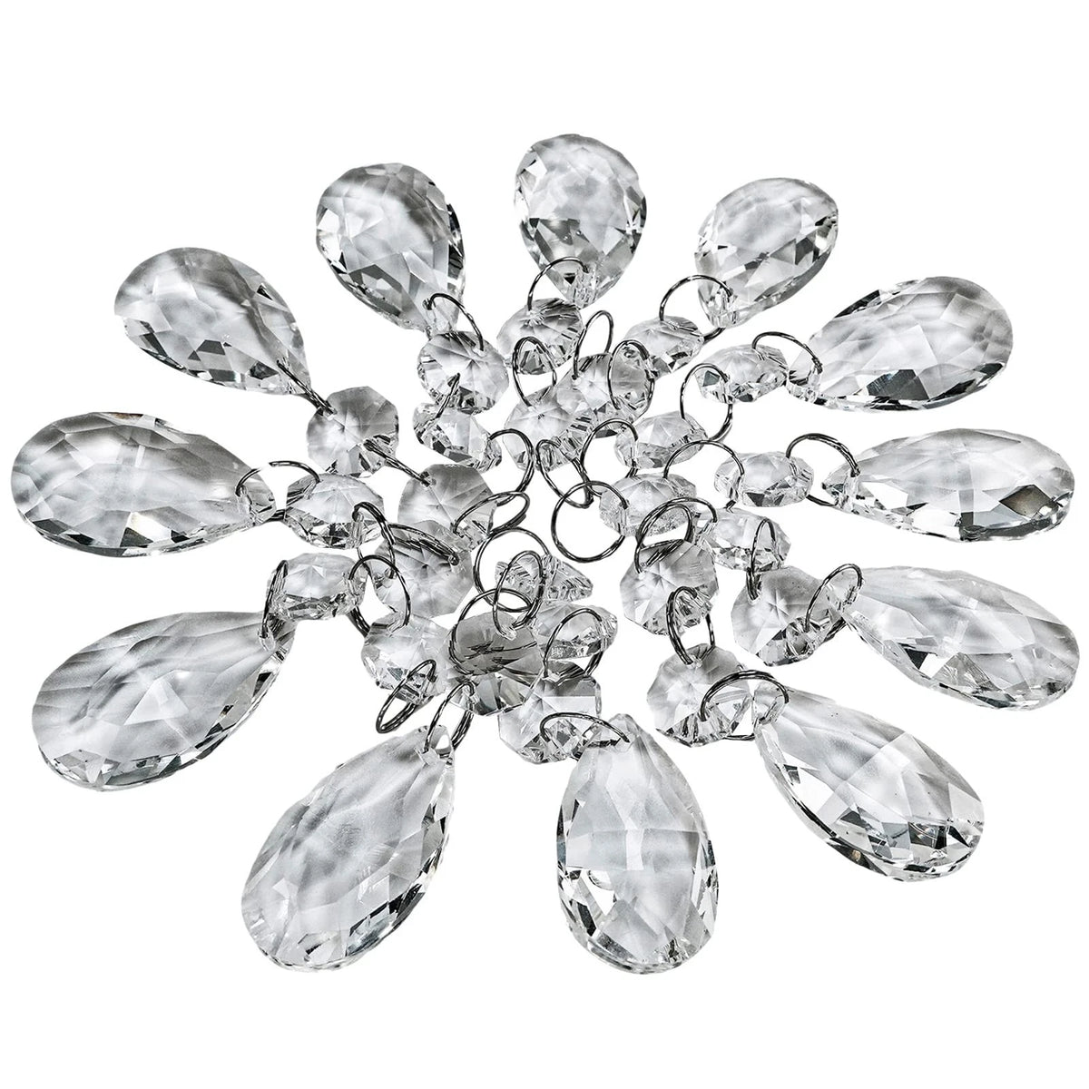 Pack Of 24 Teardrop Chandelier Prisms Candle Chandelier Crystal Pendants Glass P