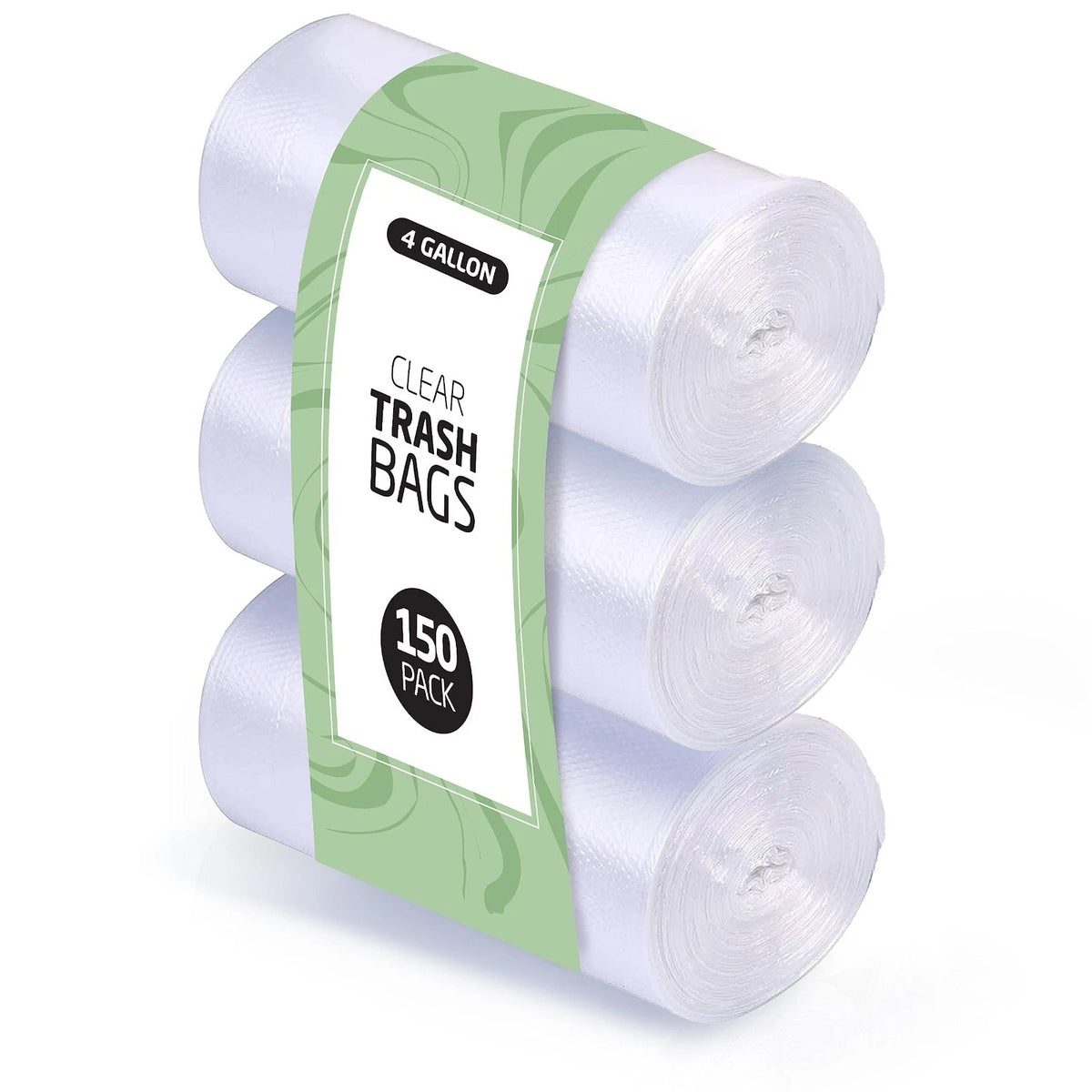 4 Gallon Trash Bags 150 Small Mini Garbage Clear Waste Basket Trash Bulk Plastic