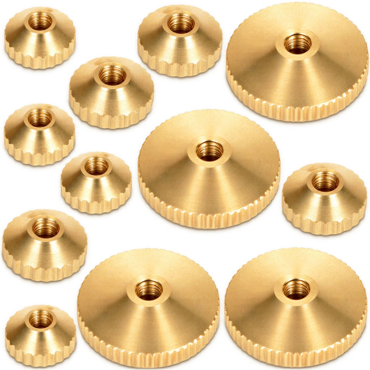 12 Pcs Brass Clock Hand Nut Assortment, 5/6/10Mm, Replacement for Clock Hand, Gr