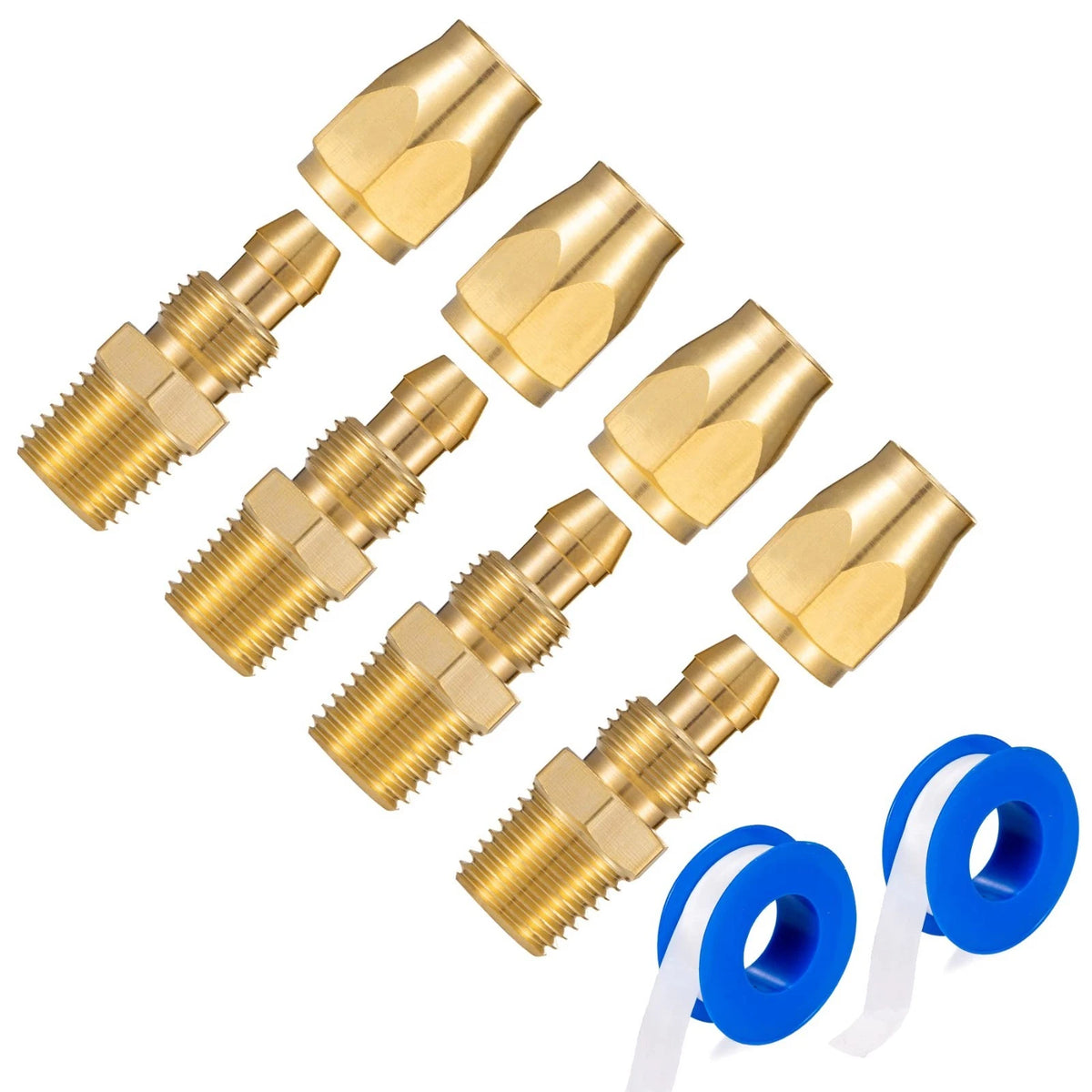 Breezliy Premium Solid Brass 4PCS Reusable Replacement 1/4 Inch, Bronze