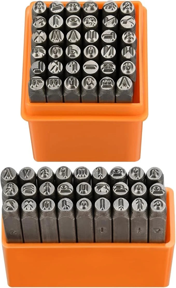64Pcs Metal Stamping Kit, 3Mm Number and Letter Stamp Set, Include Artistic Font