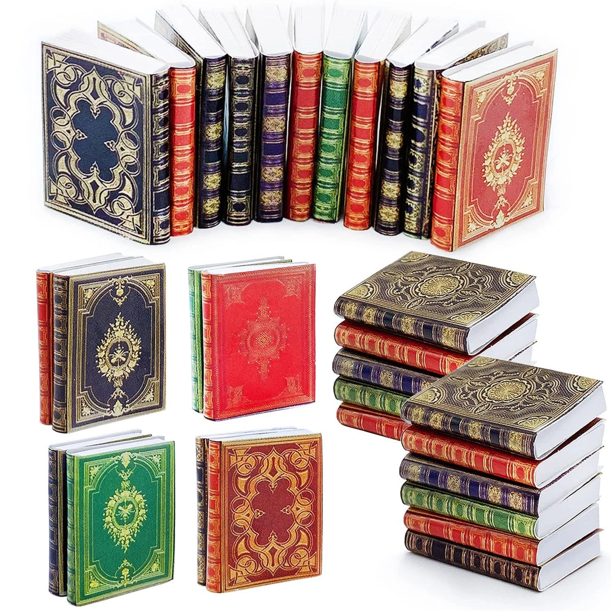30 Pack 1:12 Scale Miniatures Dollhouse Books Assorted Timeless Miniatures Books