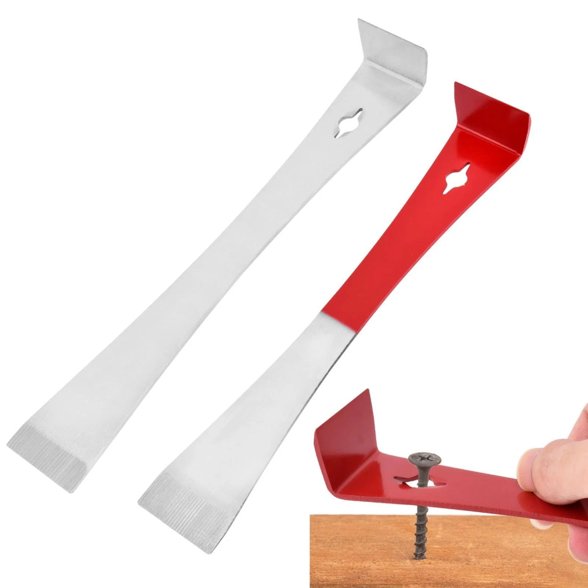 2pcs Flat Pry Bar, Stainless Steel Pry Bar Scraper Set, Pry Tool Mini Crowbar...