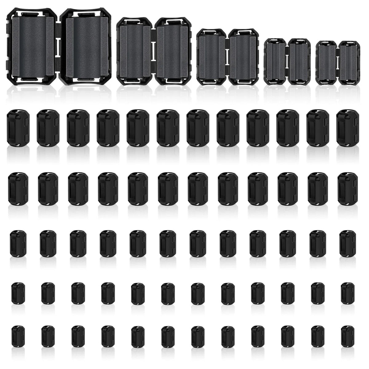 25Pcs Ferrite Chokes Ferrite Beads Snap on RFI EMI Noise Suppressor Cable Clip