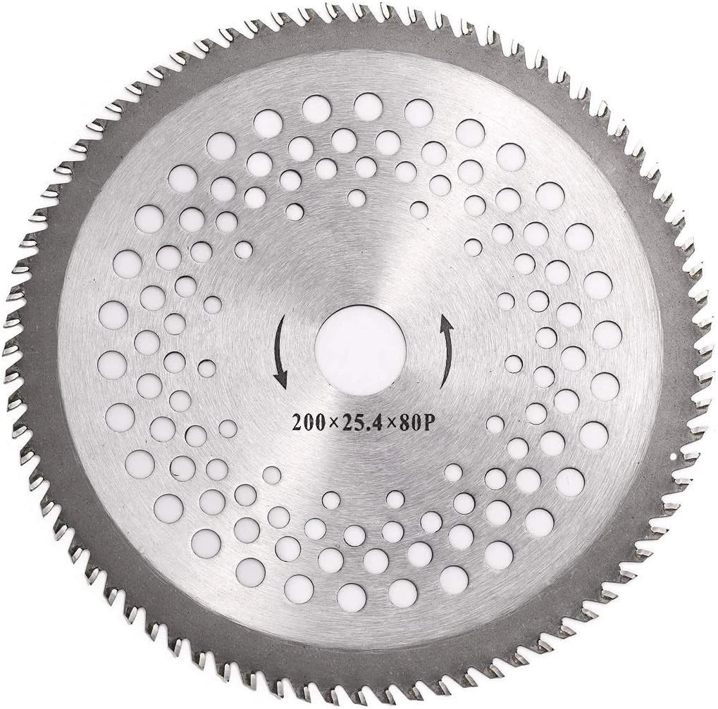 8 Inch 80T Carbide Tip Blade with Washer Adapter Brush Cutter Trimmer Weed Eater