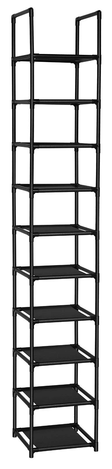 FIDUCIAL HOME 10 Tiers Shoe Rack Space Saving Vertical 10 tiers skinny, black