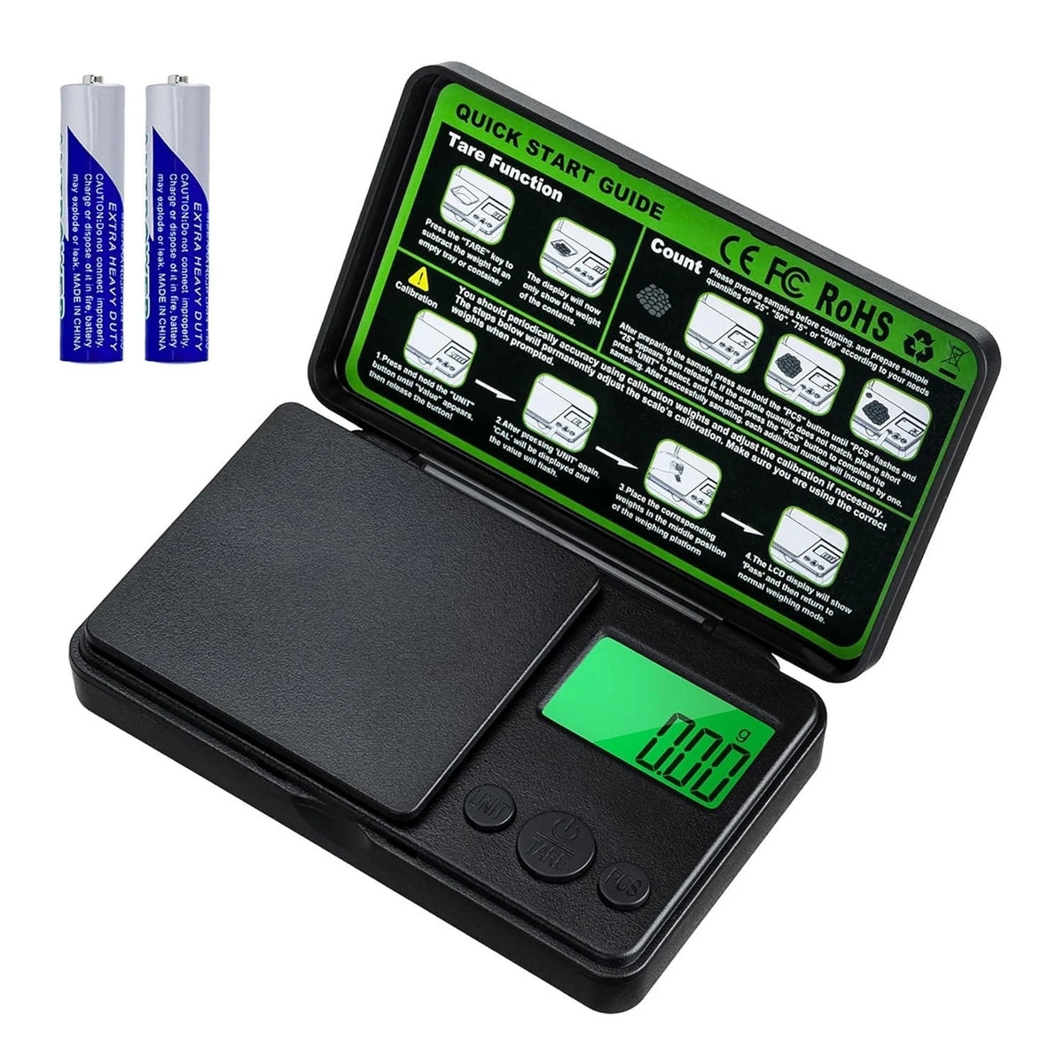 Mcbazel Digital Pocket Gram Scale 500g x 0.01g High Precision Small, Black