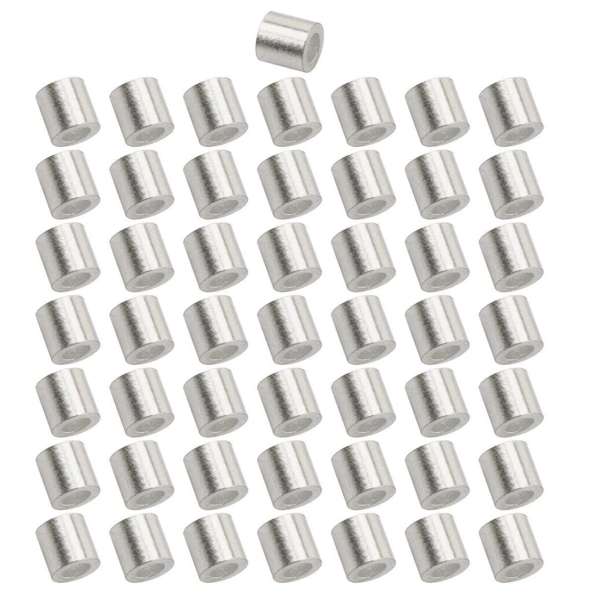 ZYAMY 50pcs Single Hole Round Aluminum Crimp Ring Sleeve 1/8