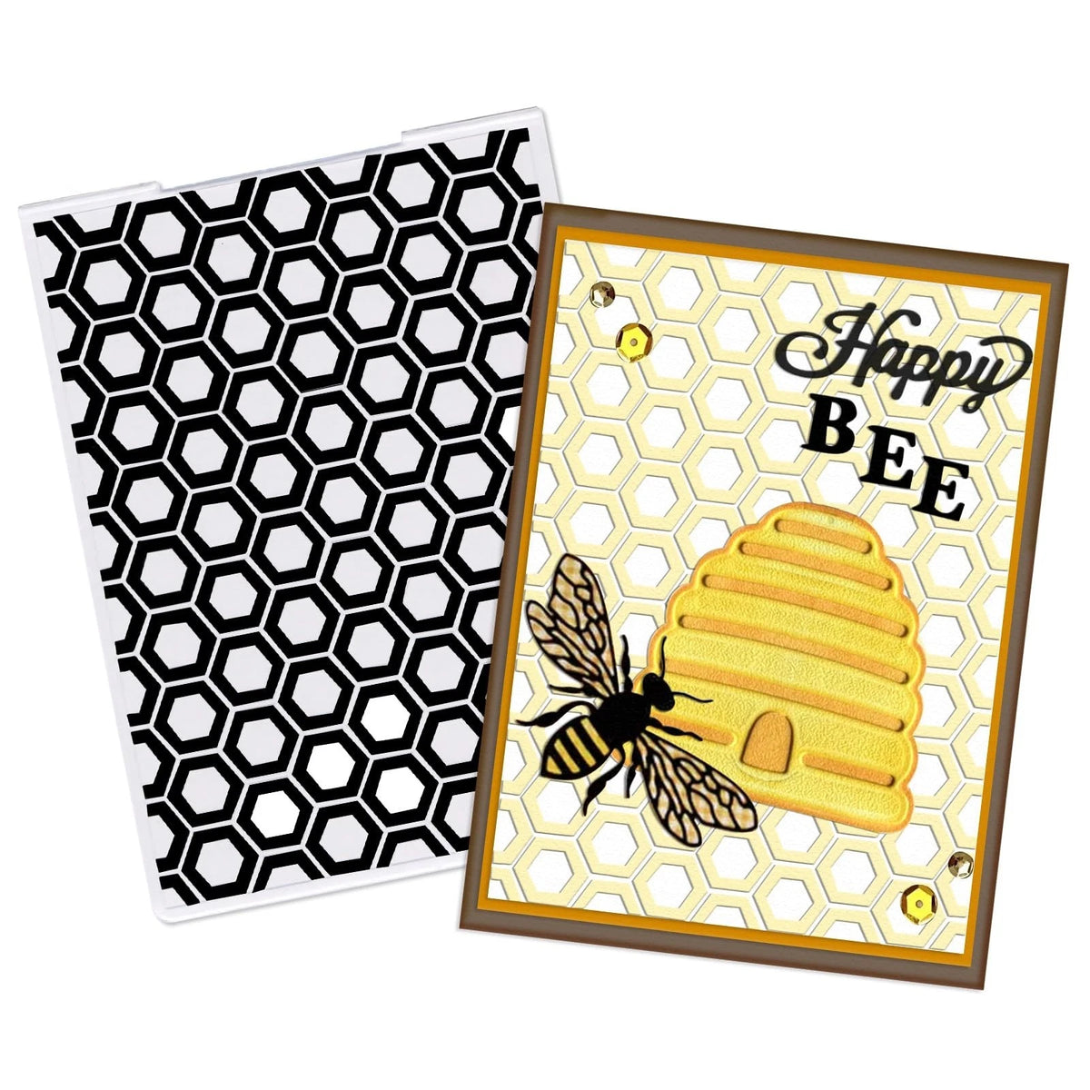3D Textured Embossing Folders for Card Making, Bee Honey Plastic Embossing Folde