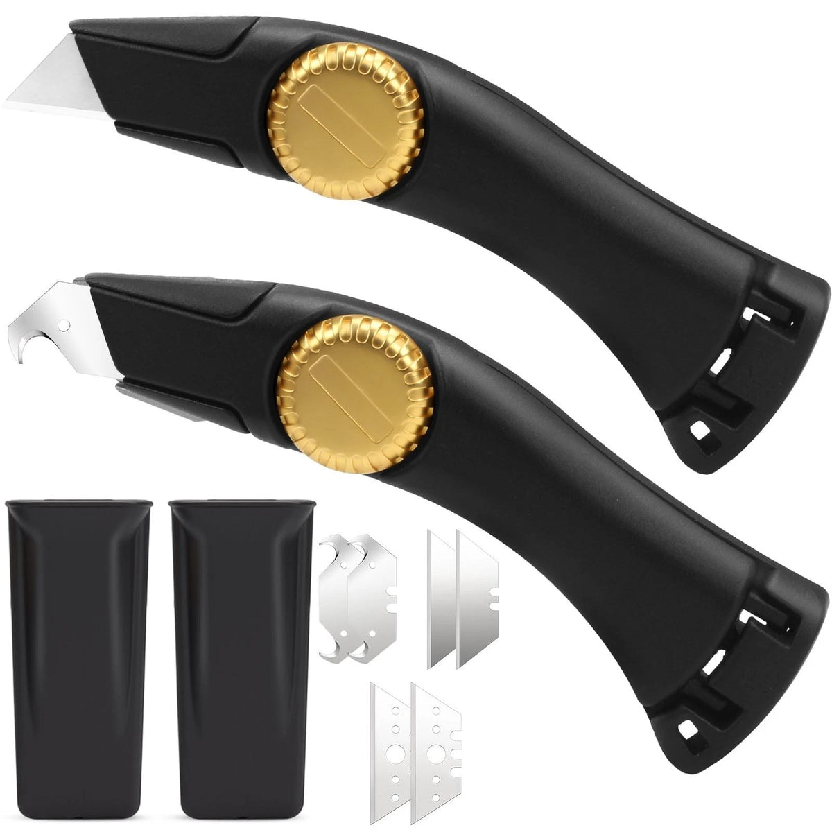 2PCS Black Fixed Blade Roofing Knife, Heavy Duty Utility Knife for Drywall, Viny