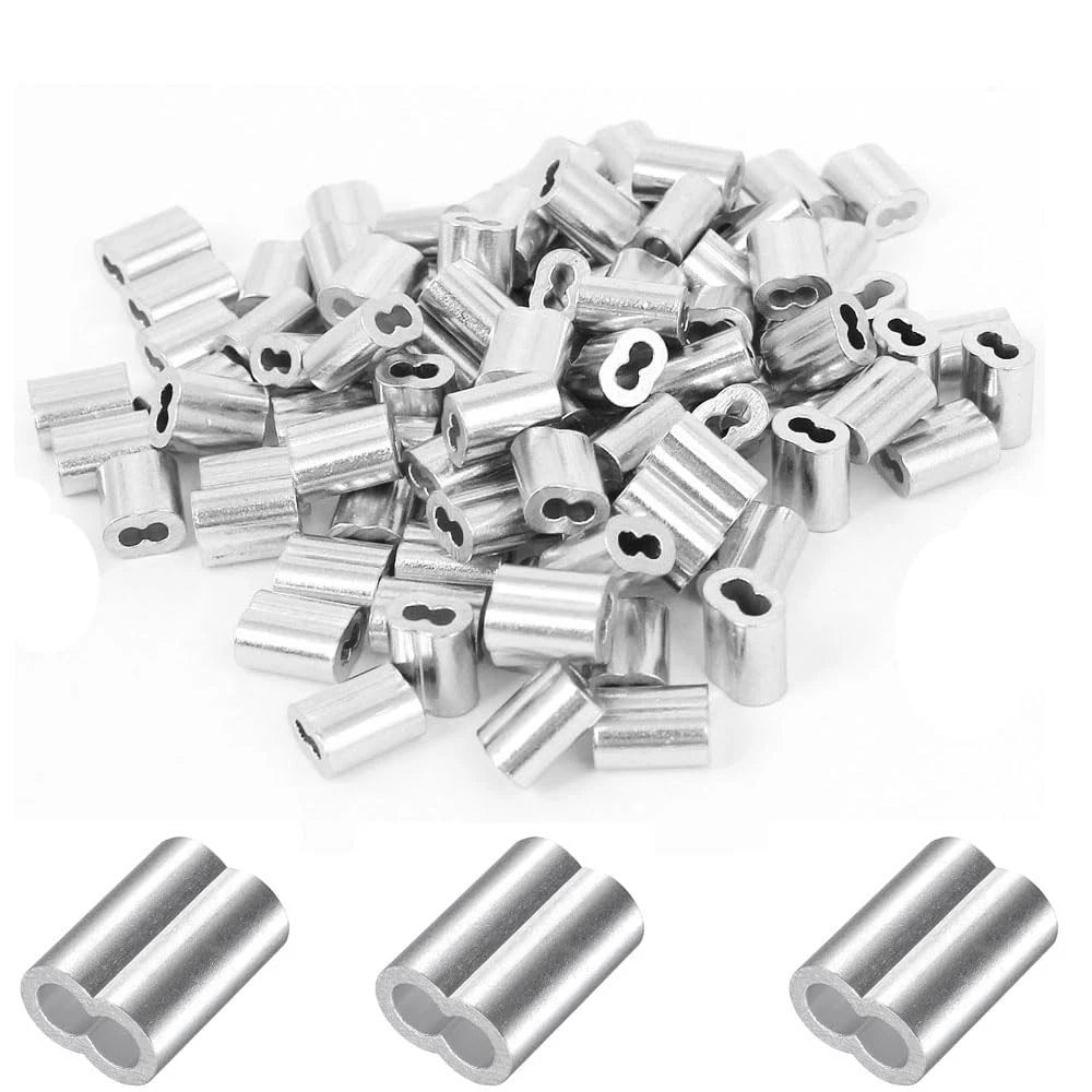 200 Pcs Aluminum Crimping Loop Sleeve 3/32