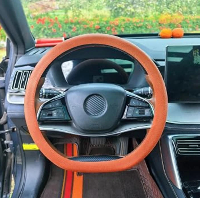 Silicone Steering Wheel Cover Gel Steering Wheel Universal Size Cover for Brown