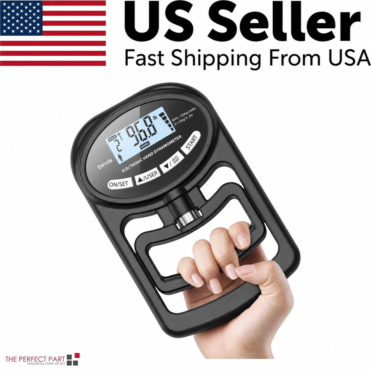 Electronic Hand Grip Tester 264lb/120KG Digital Handheld Tester Durable
