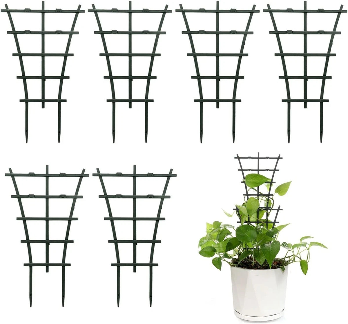 Feitore Plant Trellis Indoor, 6Pcs Stackable Plant Trellis for Climbing Plants I