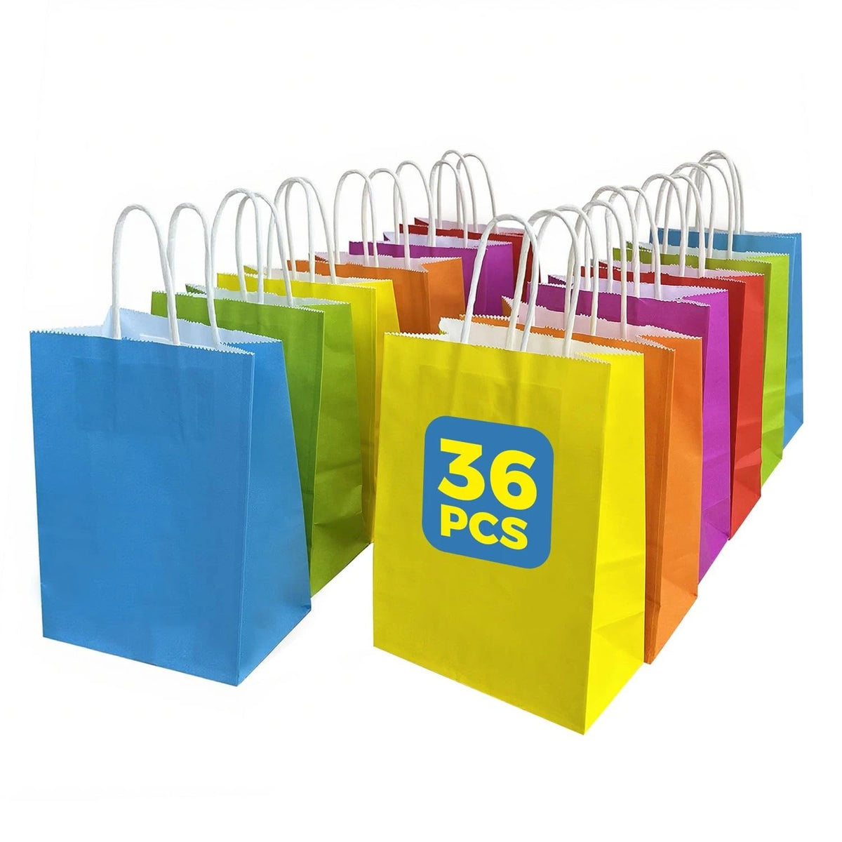 36 Pack Gift Bags with Handles,8.2×3.1×5.9 Paper Bags with Handles Bulk