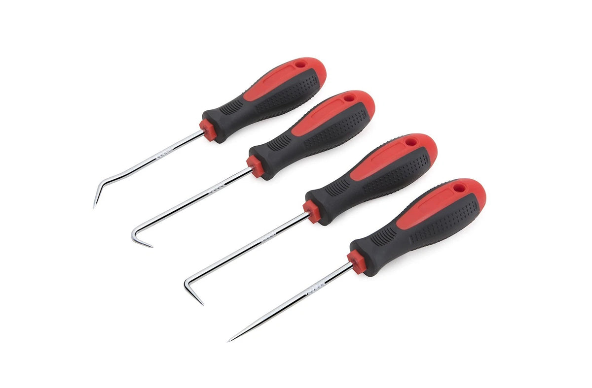 ROTATION Precision Hook and Pick Set for Automotive | 4-Piece Hand Small, Red