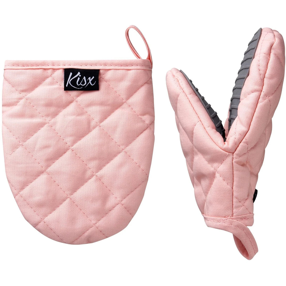 Pink Silicone Oven Mitts & Pot Holders Set - Heat Resistant, Mini Kitchen Gloves