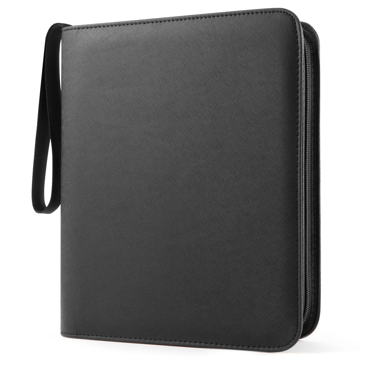 Top Loader Binder 4-Pocket Zipper Album for 144 Toploaders 3x4 Cards Black