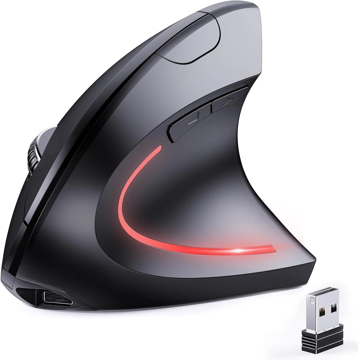 Bluetooth and 2.4G (2-In-1) Rechargeable Wireless Mouse, Ergonomic Vertical Desi