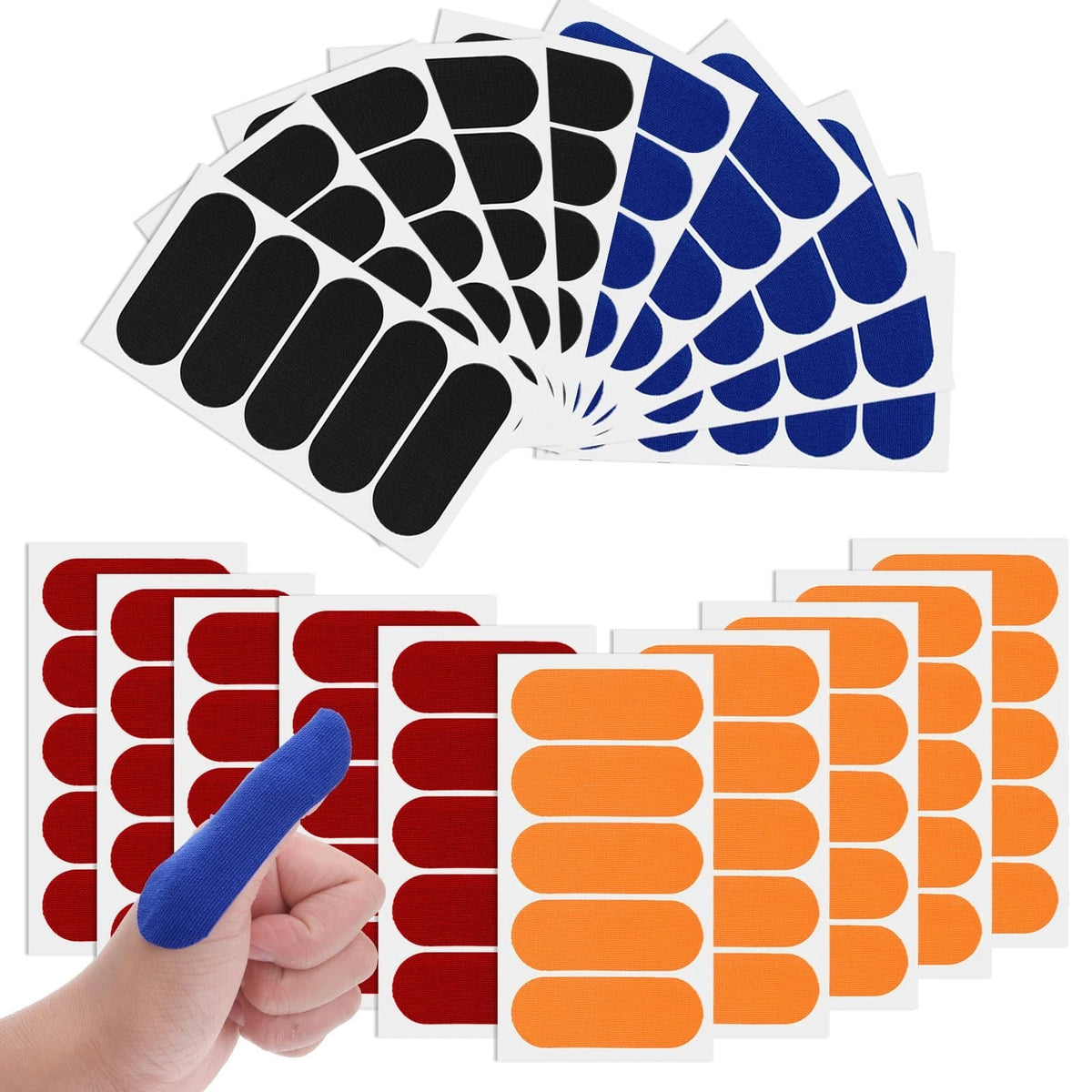 100PCS Bowling Tape, 2.8x7.5cm/1.1x3inch Bowling Finger Tape, 4 Colors