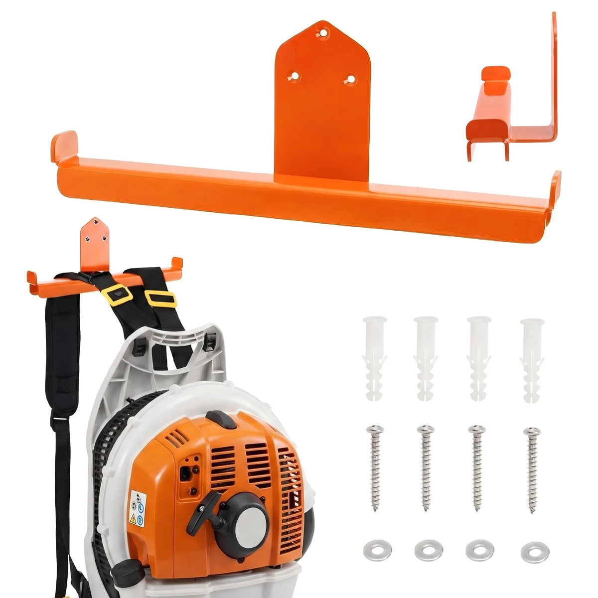 Heavy Duty Backpack Leaf Blower Hanger, Stainless Steel Wall Mount Rack, Spac...