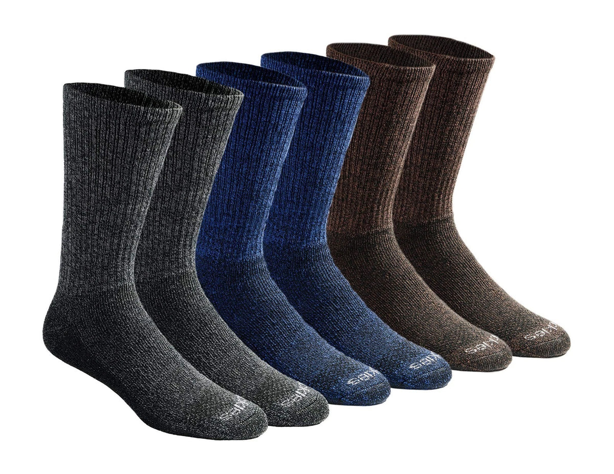 Dickies Men's Dri-Tech Essential Moisture X-Large, Grey/Blue/Brown (6 Pairs)