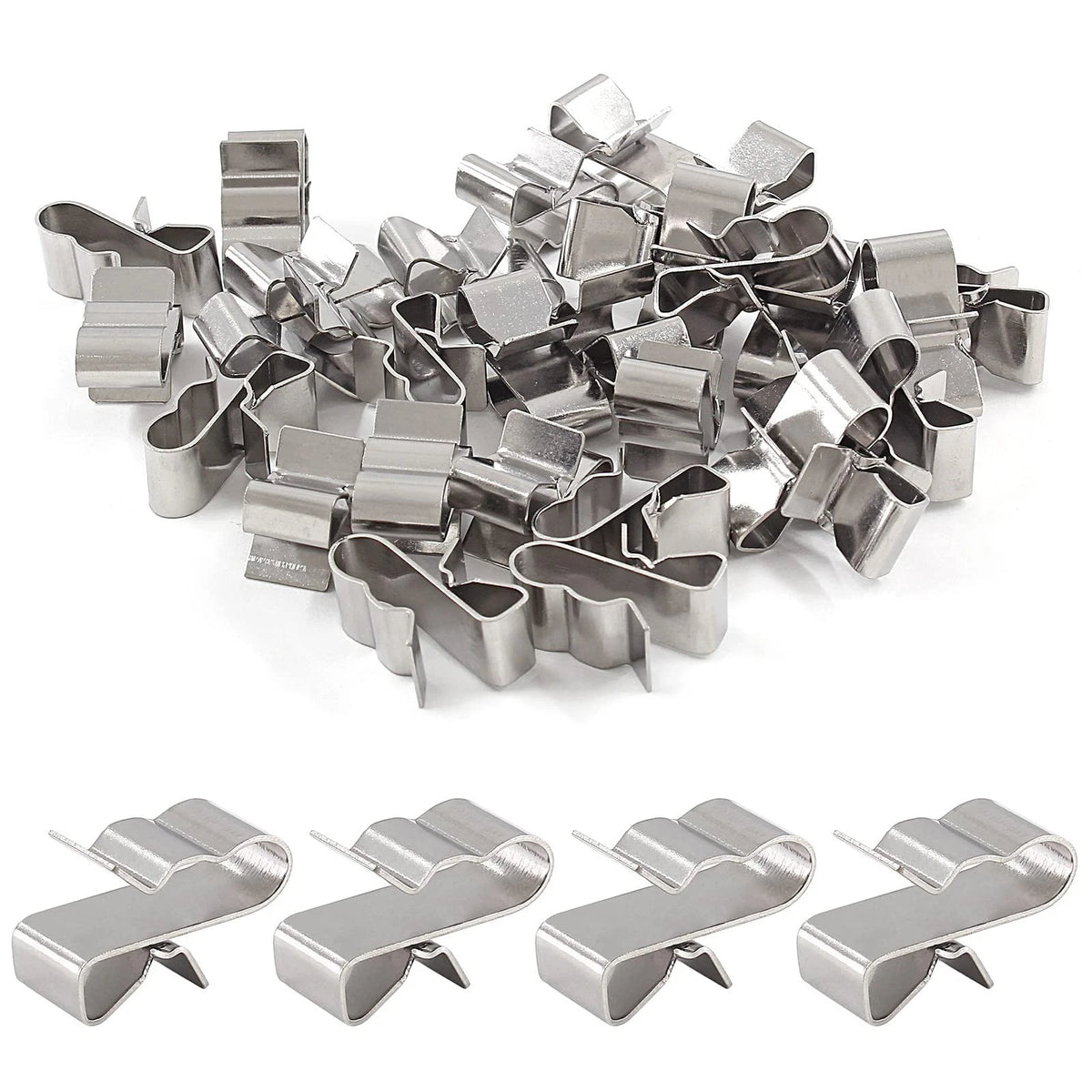 30 Trailer Wire Clips Stainless Steel Double Wire Clamps for Boat or PV Wiring