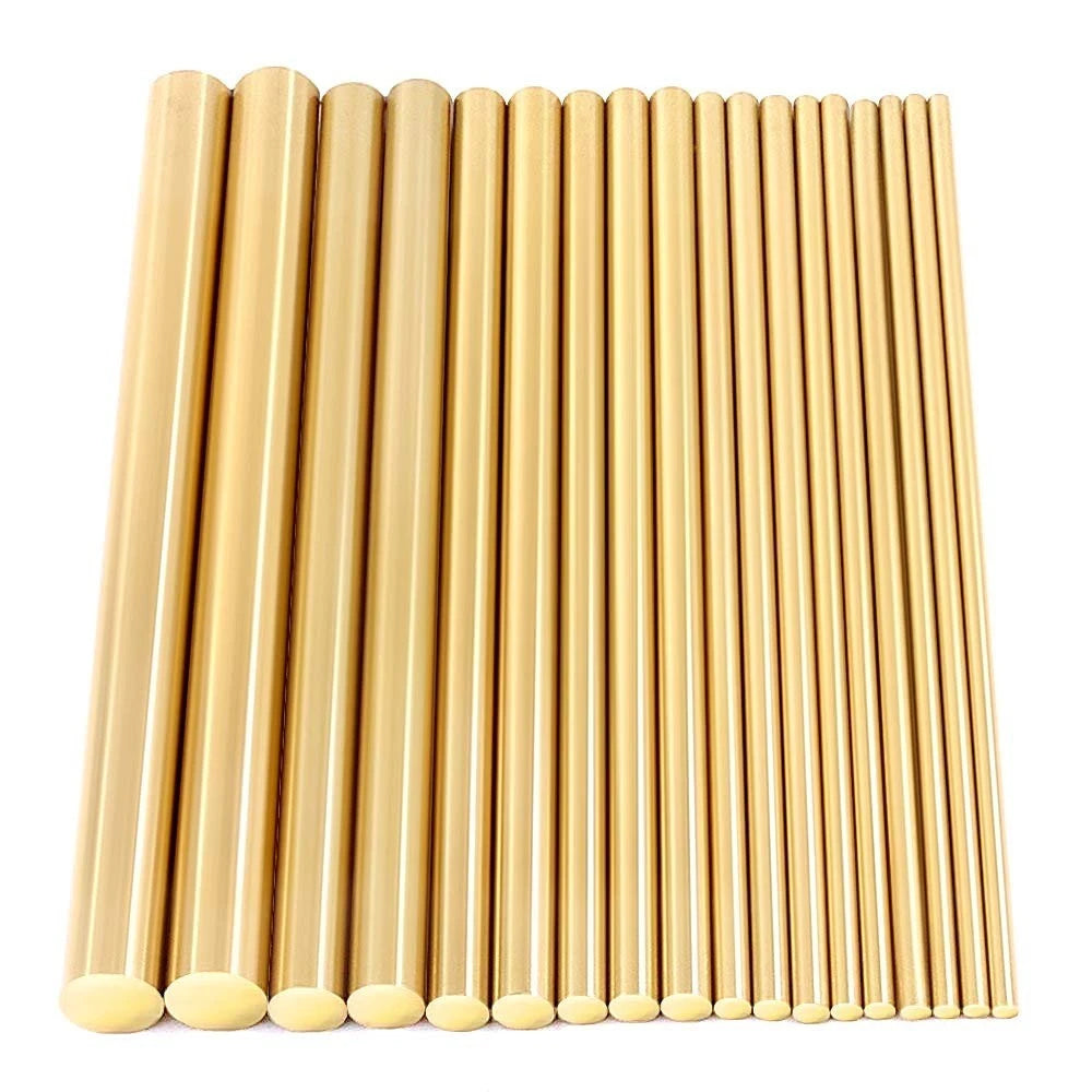 Swpeet Assorted Brass Solid round Rod Lathe Bar Stock Kit, 18Pcs