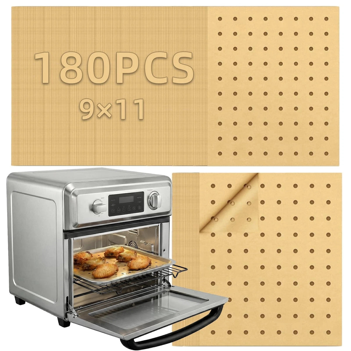 MEIYA Air Fryer Liners Disposable, 180Pcs Parchment Paper Sheets for Air Fryer,