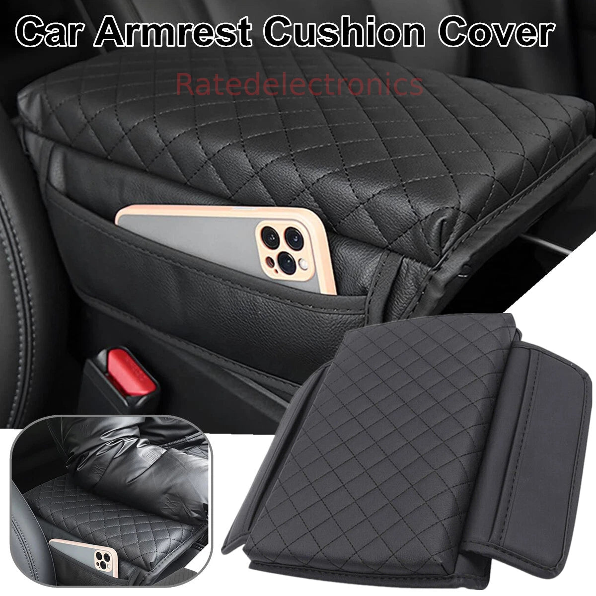 Vehicle Auto Armrest Cushion Cover Center Console Box Pad Protector Accessories