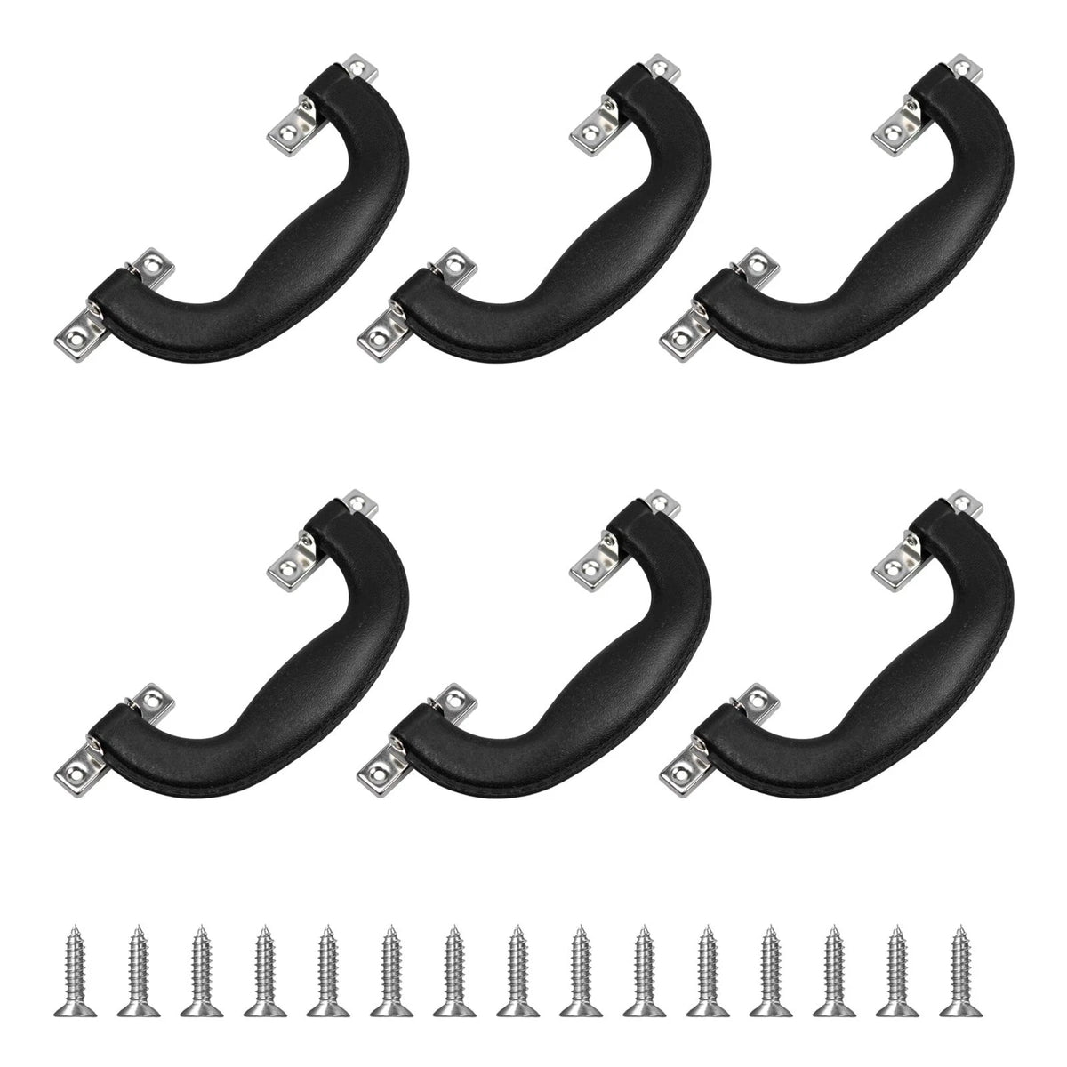 6Pcs 150mm Long Black Plastic Luggage Trunk Side Carrying Handles Suitcase Repl