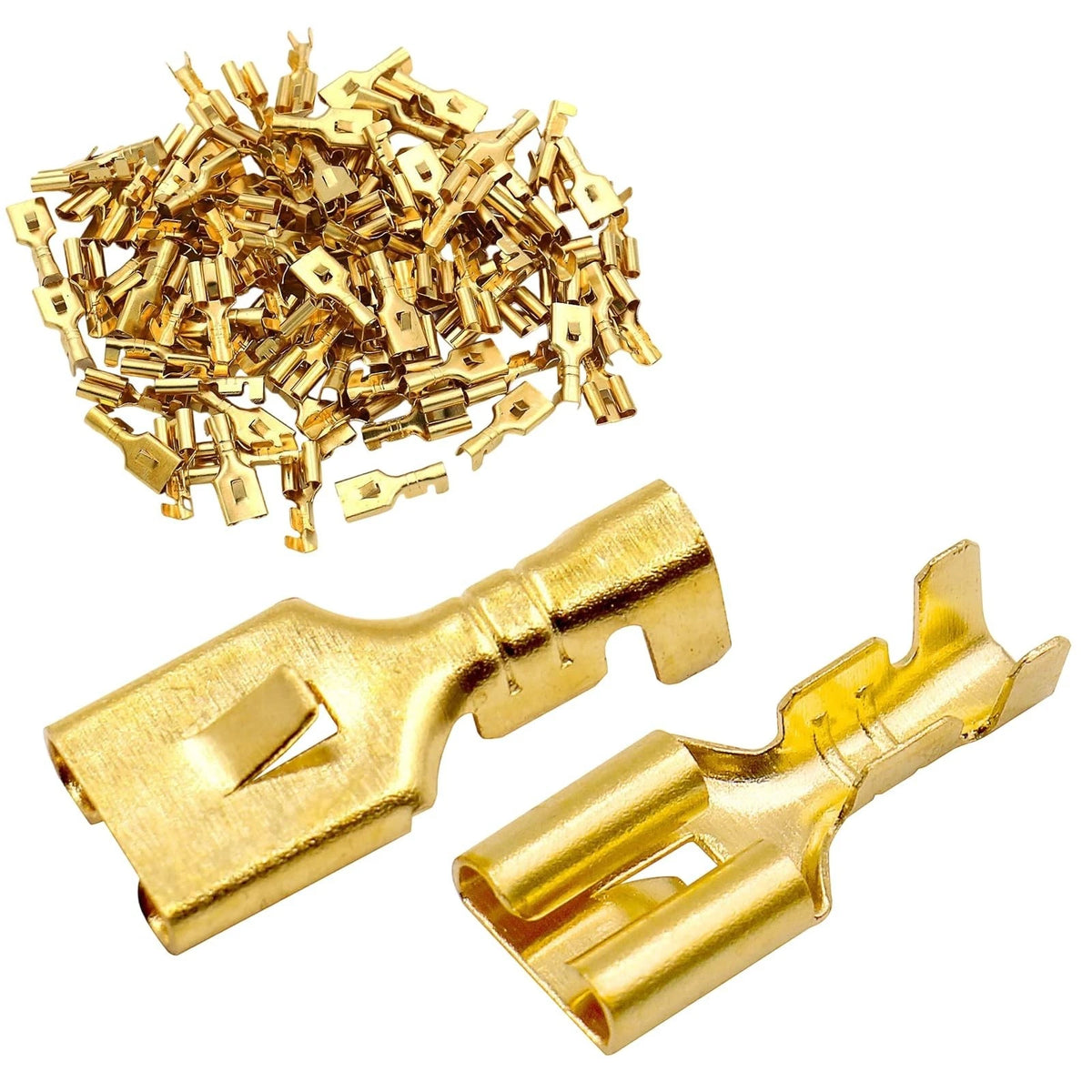 Female Spade Quick Splice Crimp Terminals 6.3mm Crimp Connector Non Insulated...
