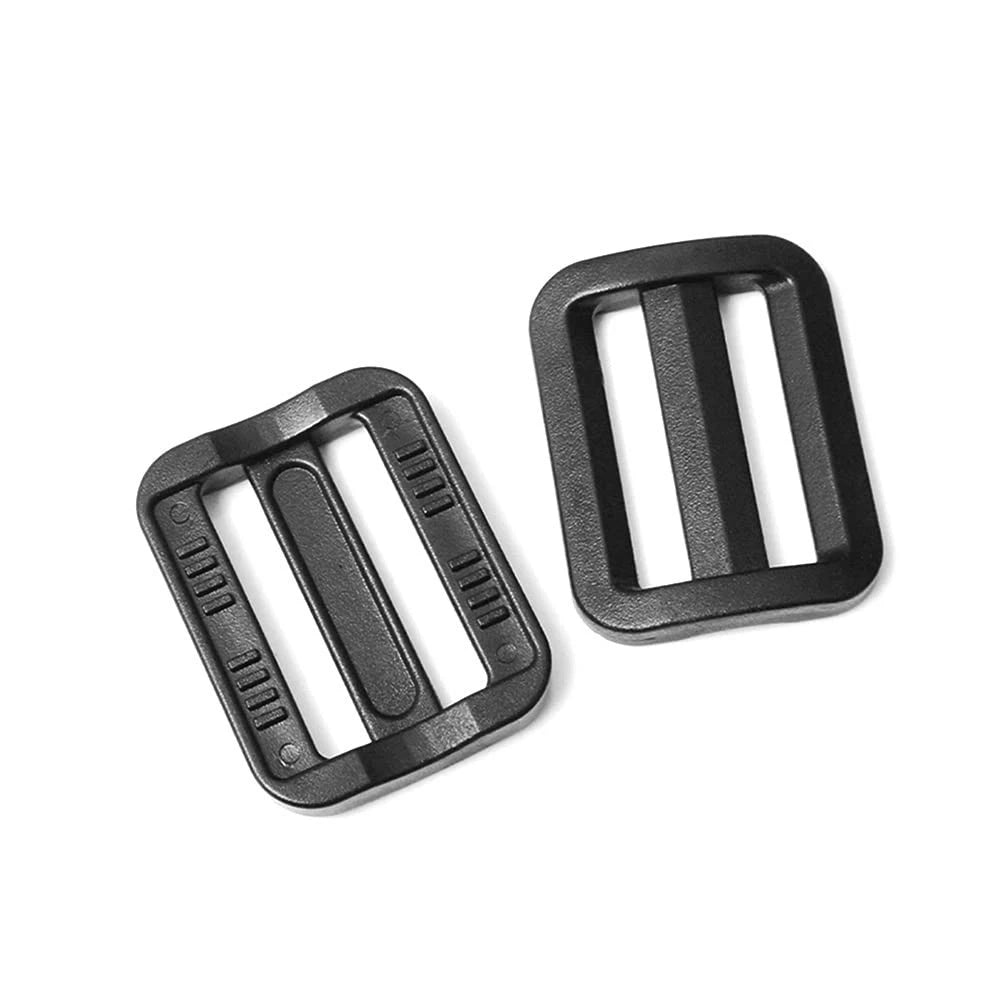 12 Pack Plastic Buckles for Straps 1 Inch Tri-Glide Slide, Plastic Slide Clip He