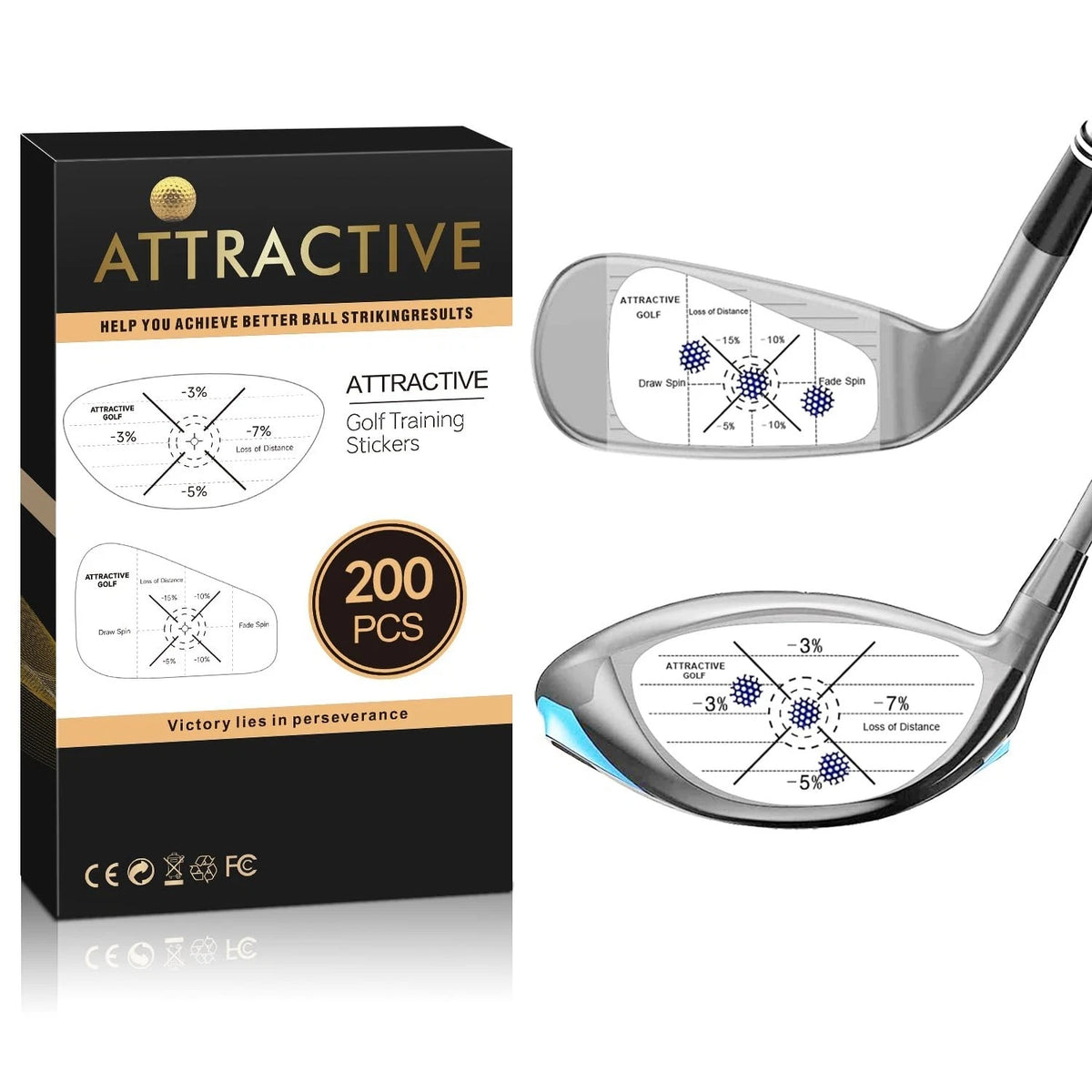 ATTRACTIVE Golf Impact Tape Set, Club Impact Stickers for Golf Clubs 200PCS
