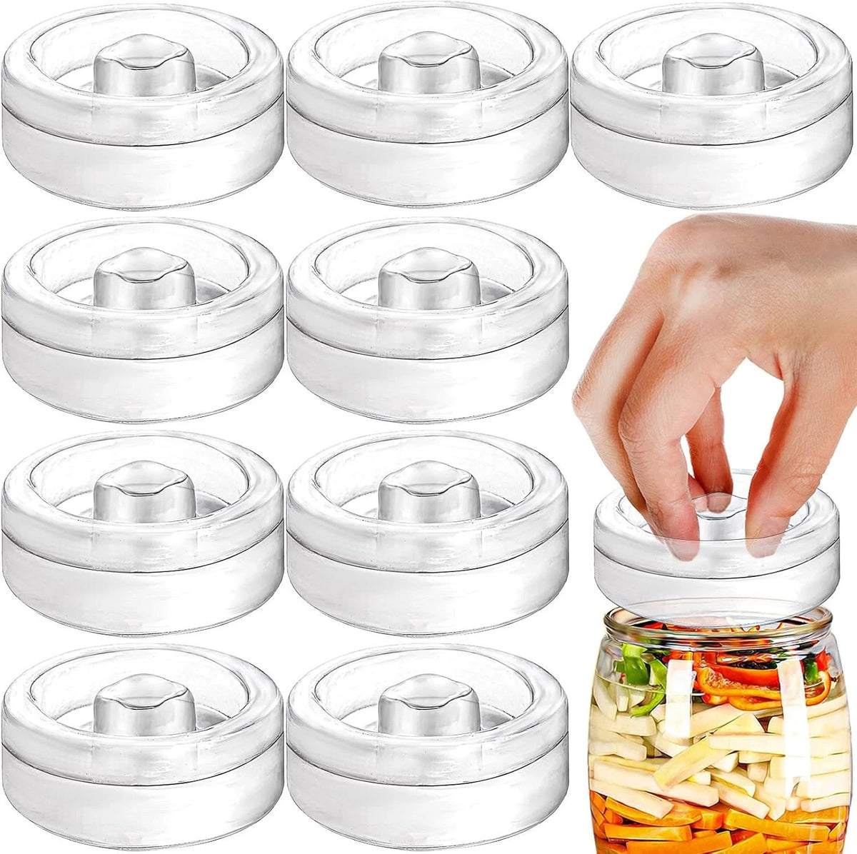 Yesland 9 Pack Fermentation Glass Weights with Easy Grip Handle, Fermentation We