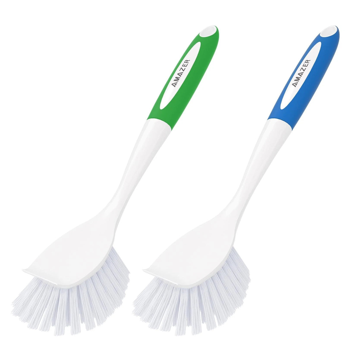 Amazer Dish Brush with Handle, 2 Pack Kitchen Scrub Brushes for Cleaning, Dis...